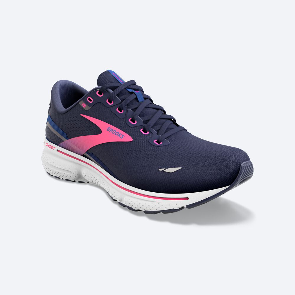 Zapatillas Running Brooks Ghost 15 Mujer Azul Marino/Azules/Rosas | Ecuador-85730