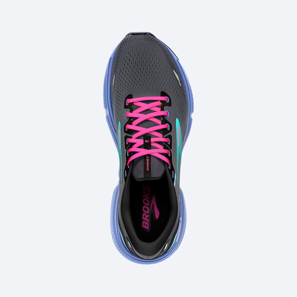 Zapatillas Running Brooks Ghost 15 Mujer Negras/Azules | Ecuador-98635