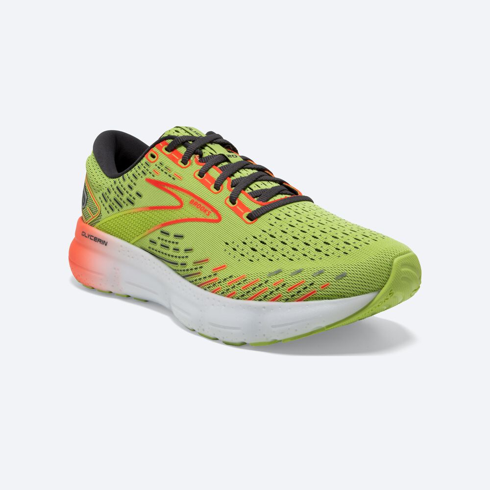 Zapatillas Running Brooks Glycerin 20 Hombre Verde Claro/Rojas | Ecuador-02467