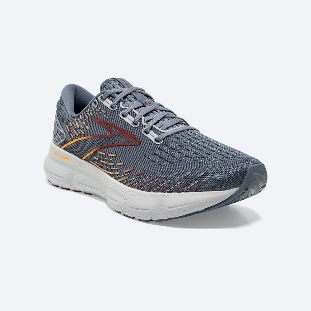 Zapatillas Running Brooks Glycerin 20 Hombre Gris/Rojas/Naranjas | Ecuador-04236