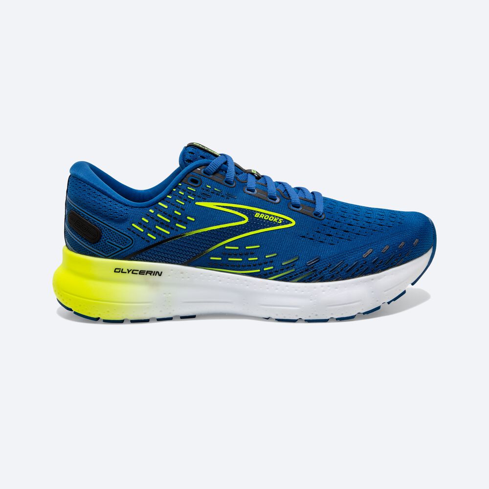 Zapatillas Running Brooks Glycerin 20 Hombre Azules/Blancas | Ecuador-14860