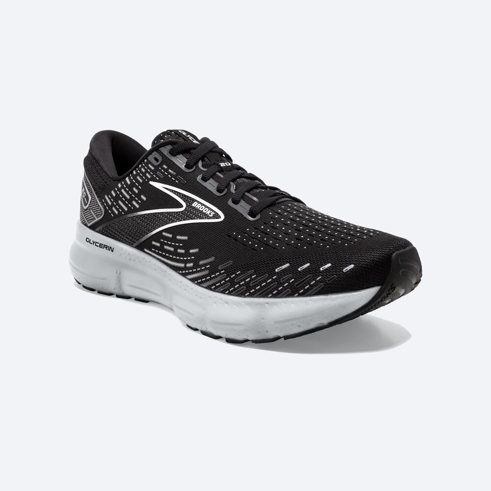 Zapatillas Running Brooks Glycerin 20 Hombre Negras/Blancas | Ecuador-30294