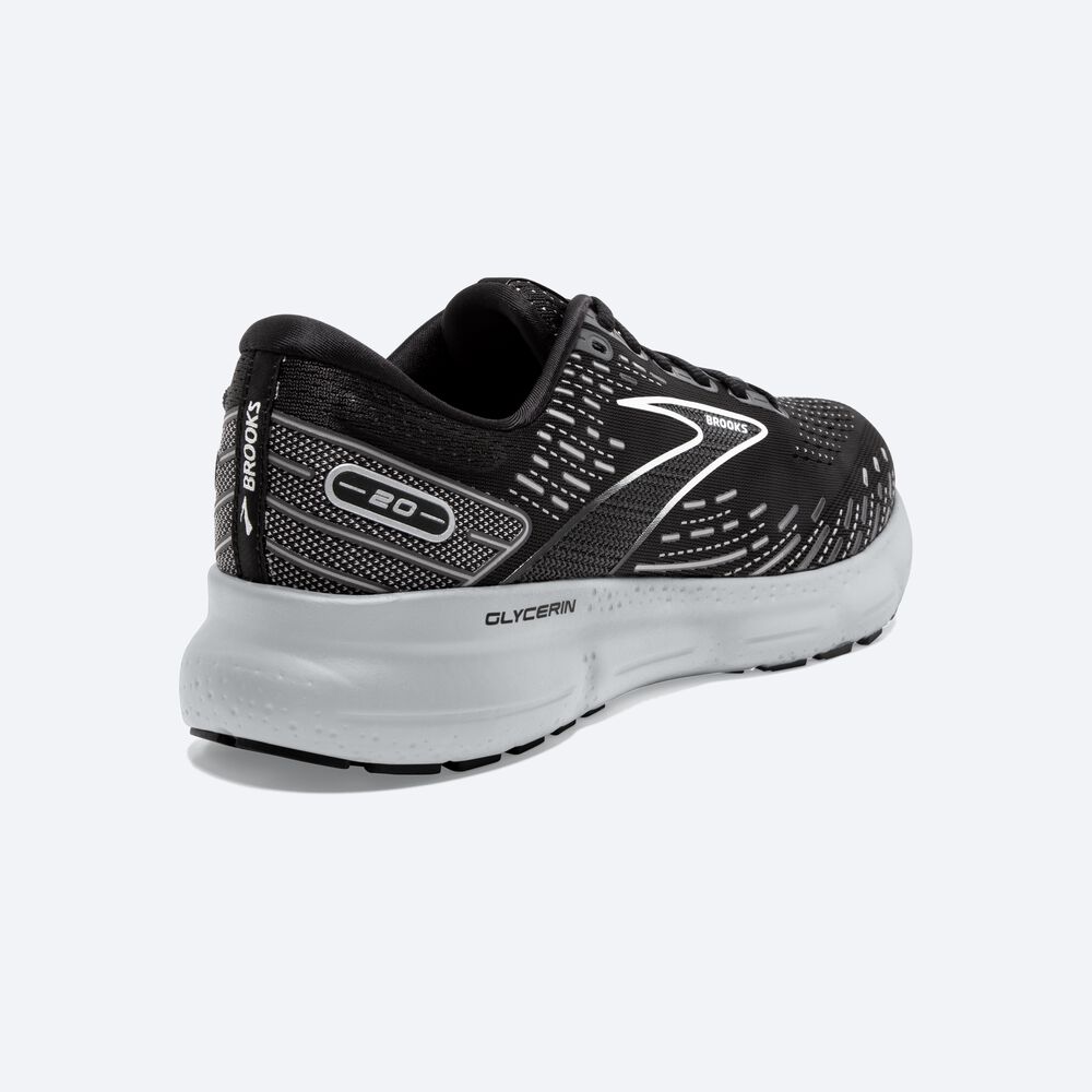 Zapatillas Running Brooks Glycerin 20 Hombre Negras/Blancas | Ecuador-30294