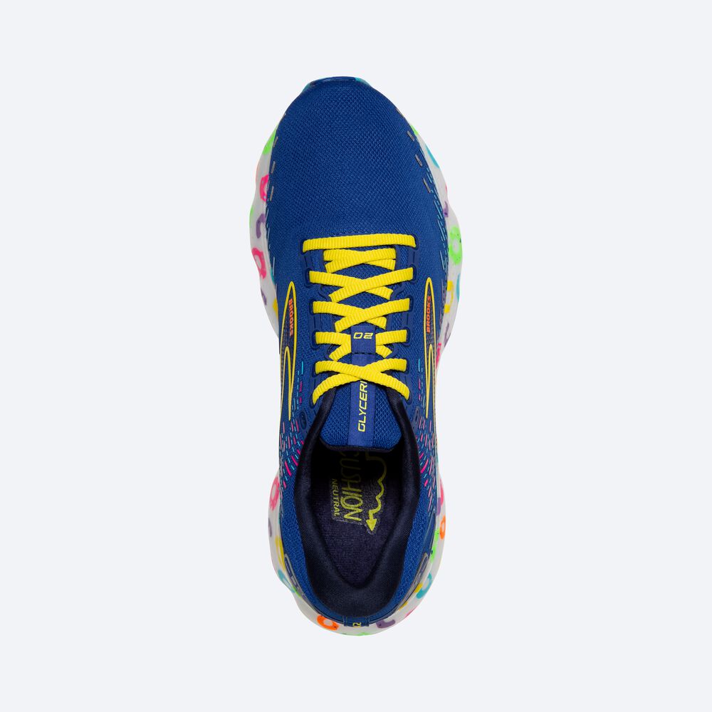 Zapatillas Running Brooks Glycerin 20 Hombre Azules/Azul Marino/Amarillo | Ecuador-40671