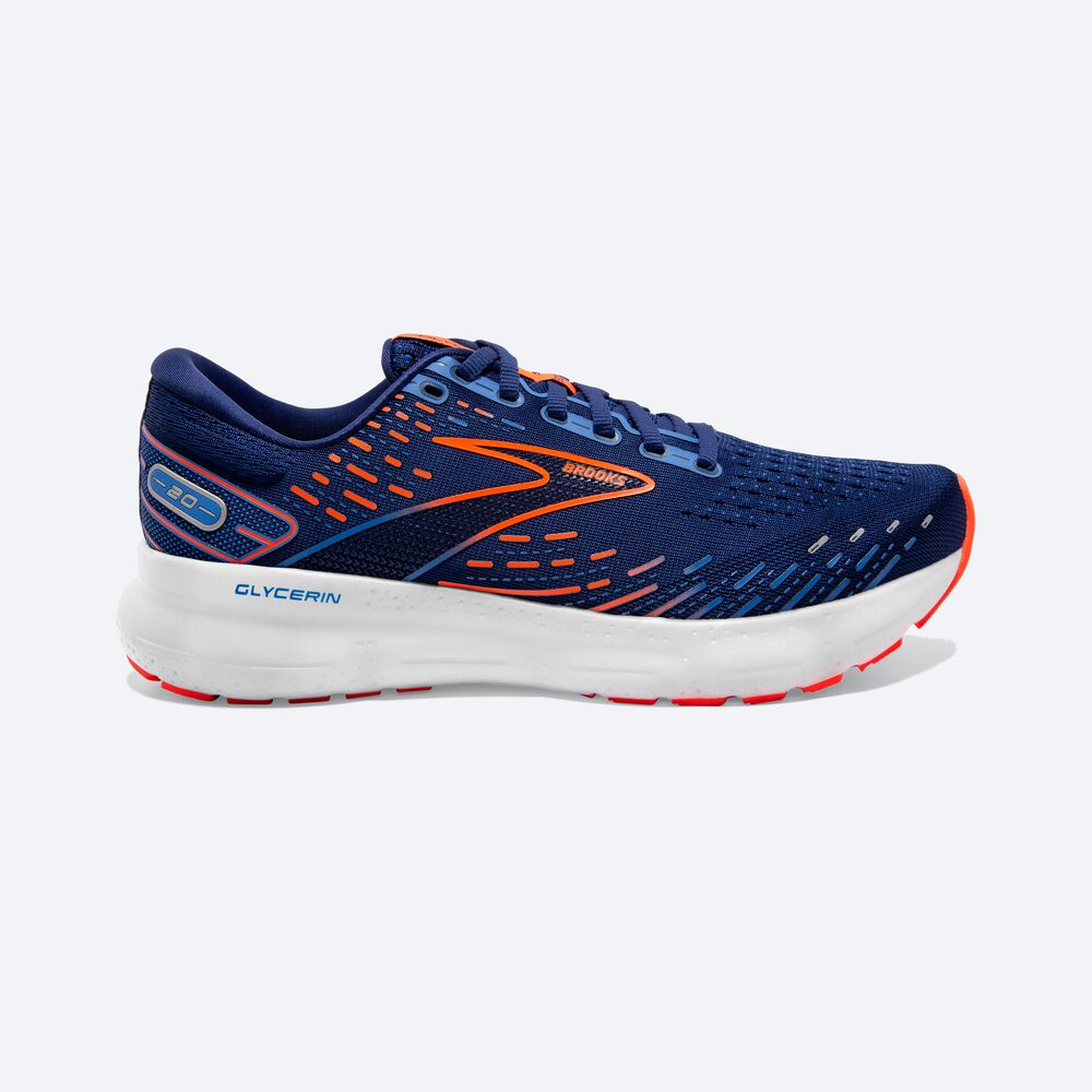 Zapatillas Running Brooks Glycerin 20 Hombre Azules/Azules/Naranjas | Ecuador-71653