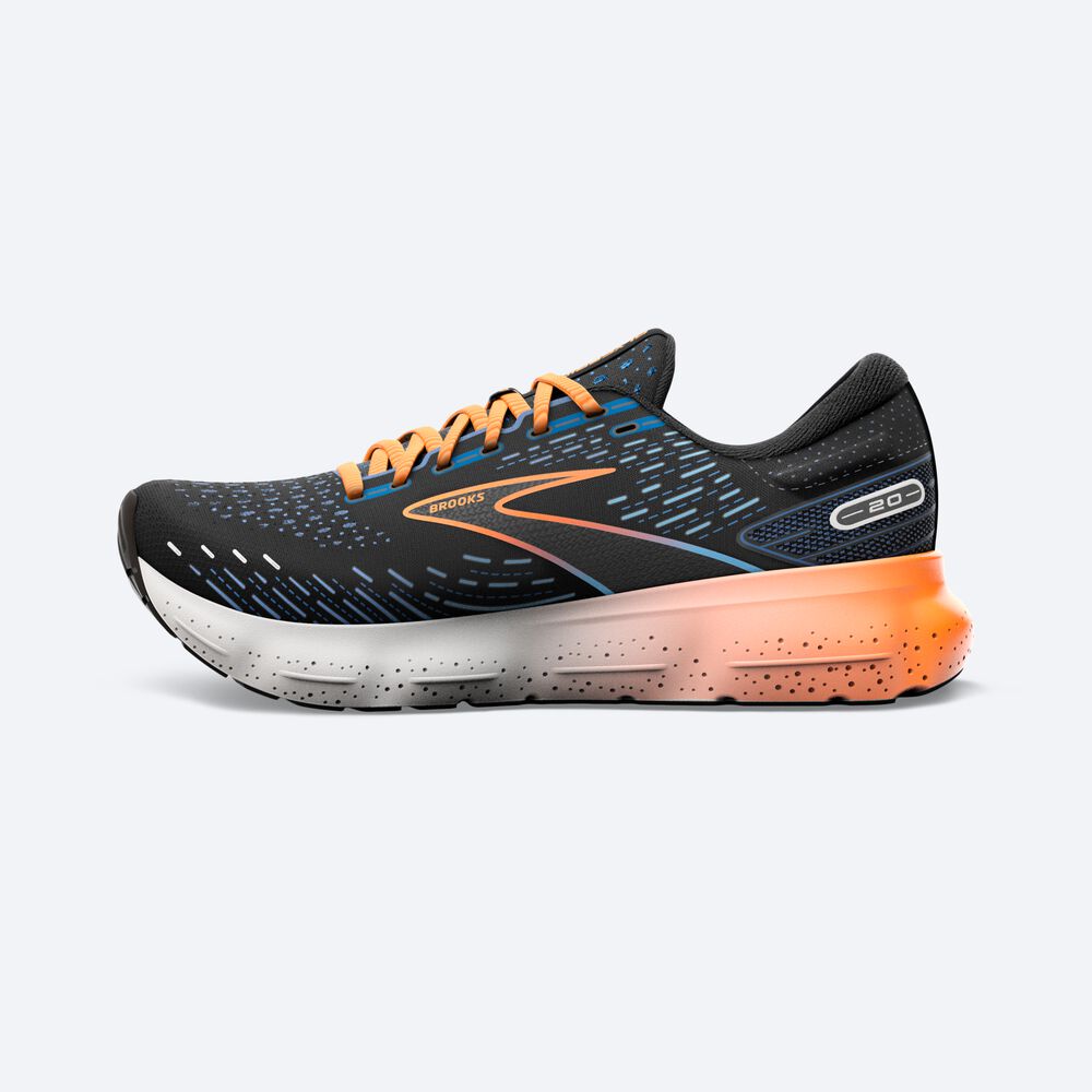 Zapatillas Running Brooks Glycerin 20 Hombre Negras/Azules/Naranjas | Ecuador-91408