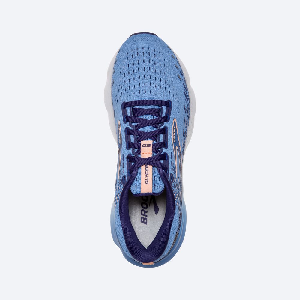 Zapatillas Running Brooks Glycerin 20 Mujer Azules/Blancas | Ecuador-32816