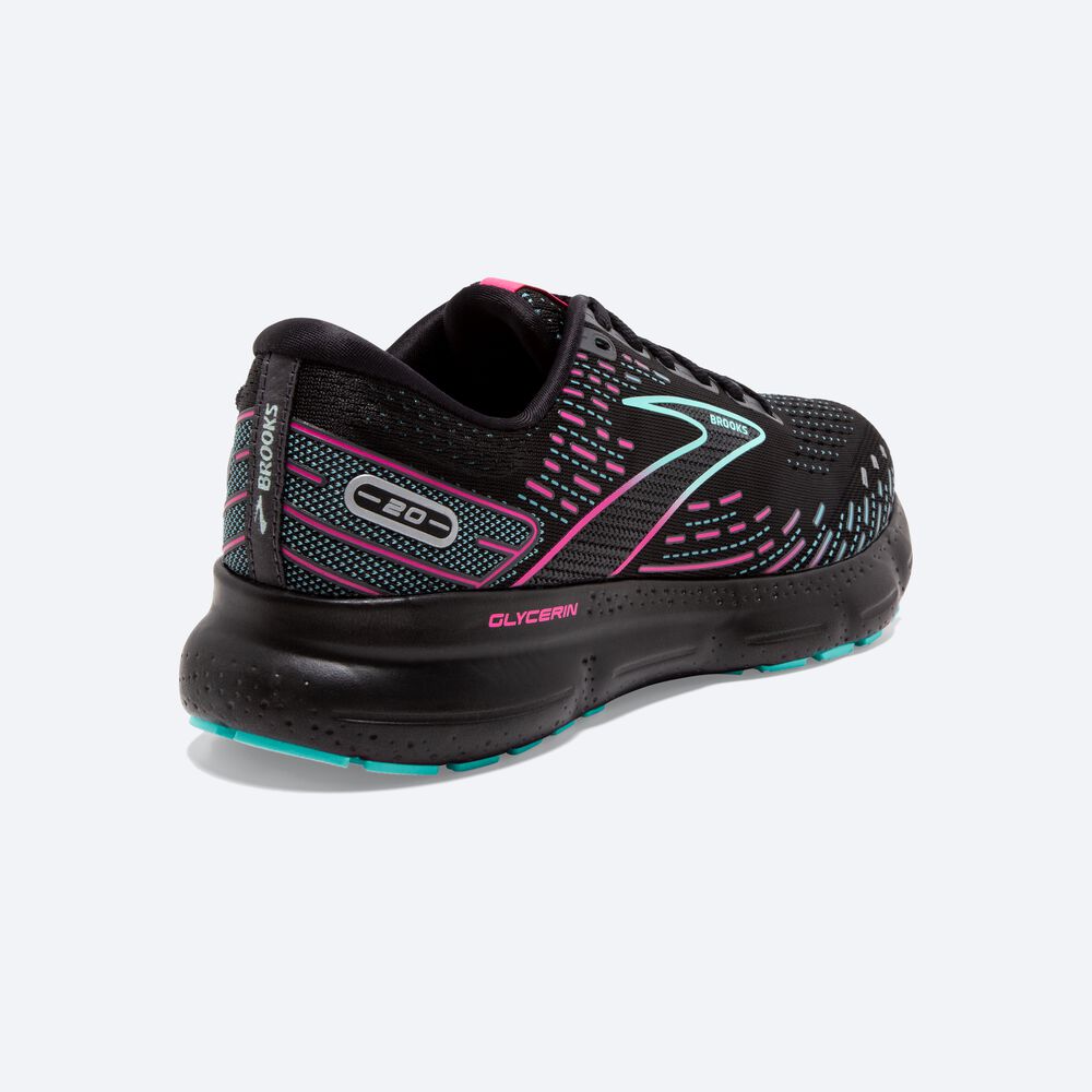 Zapatillas Running Brooks Glycerin 20 Mujer Negras/Azules/Claro Rosas | Ecuador-92461