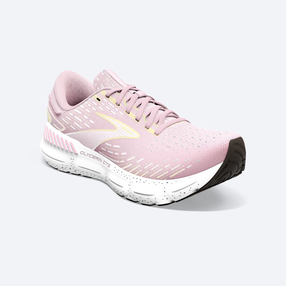 Zapatillas Running Brooks Glycerin GTS 20 Mujer Rosas/Amarillo/Blancas | Ecuador-05946