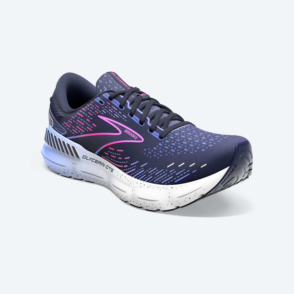 Zapatillas Running Brooks Glycerin GTS 20 Mujer Azul Marino/Azules/Rosas | Ecuador-12839