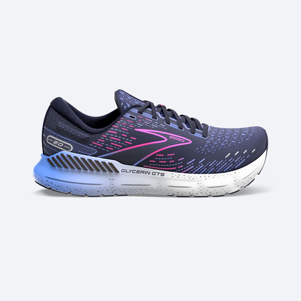 Zapatillas Running Brooks Glycerin GTS 20 Mujer Azul Marino/Azules/Rosas | Ecuador-12839