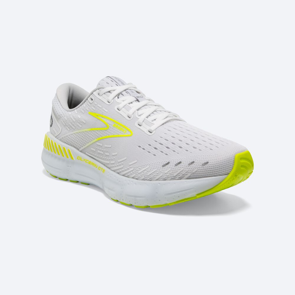 Zapatillas Running Brooks Glycerin GTS 20 Hombre Blancas | Ecuador-69043