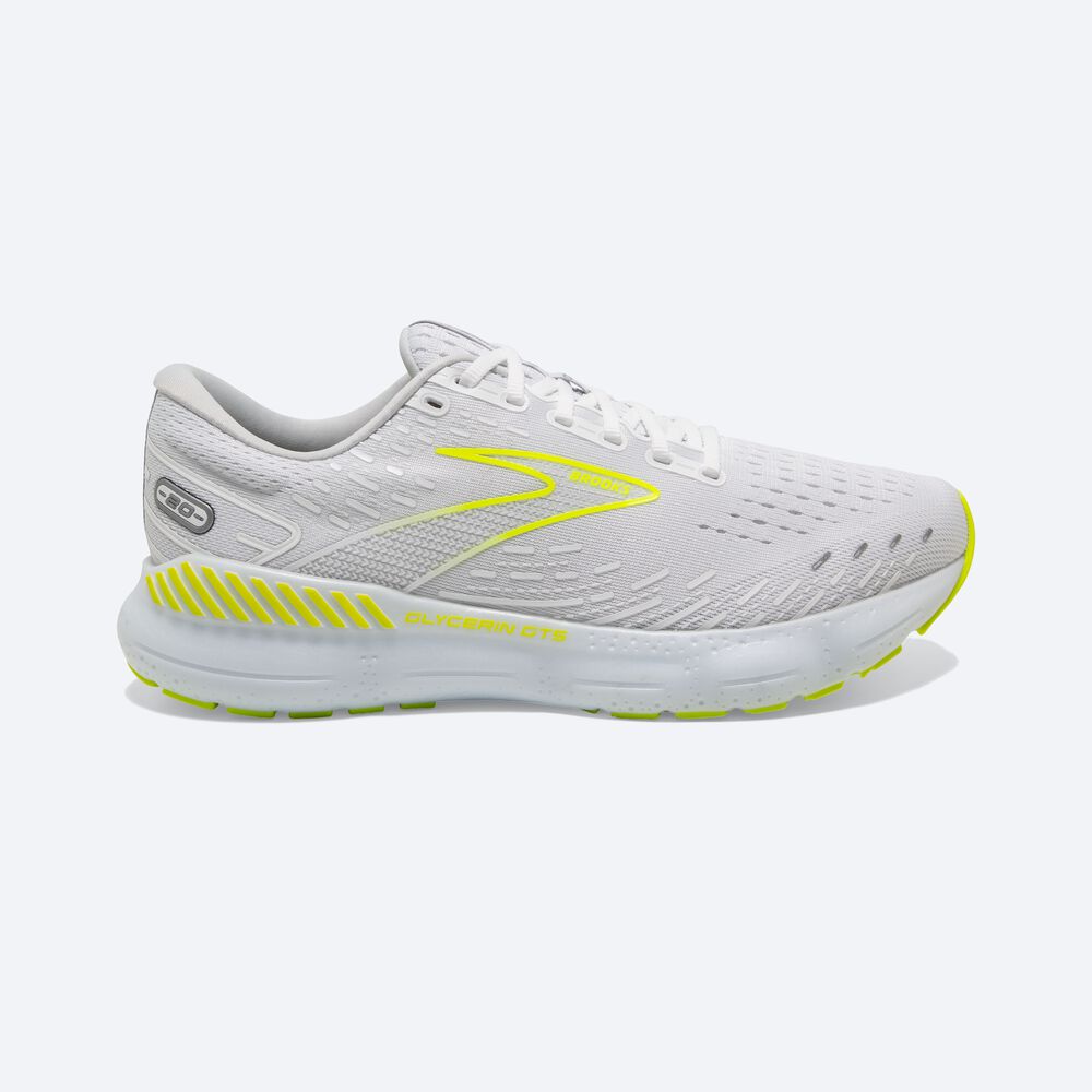 Zapatillas Running Brooks Glycerin GTS 20 Hombre Blancas | Ecuador-69043