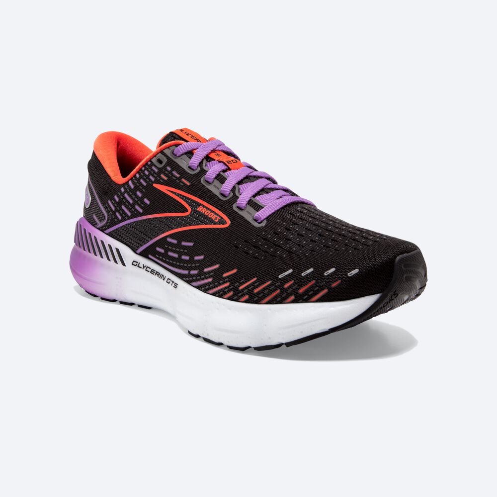 Zapatillas Running Brooks Glycerin GTS 20 Mujer Negras/Flores | Ecuador-69801