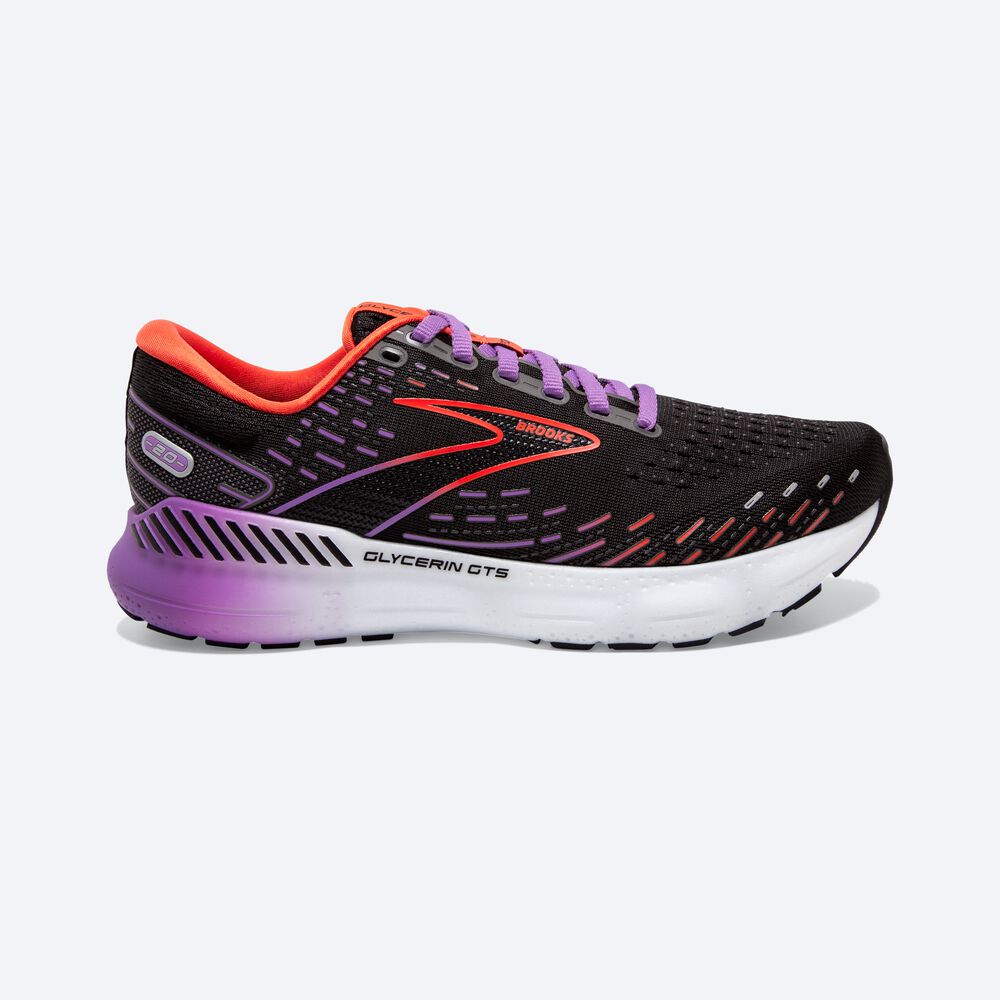 Zapatillas Running Brooks Glycerin GTS 20 Mujer Negras/Flores | Ecuador-69801