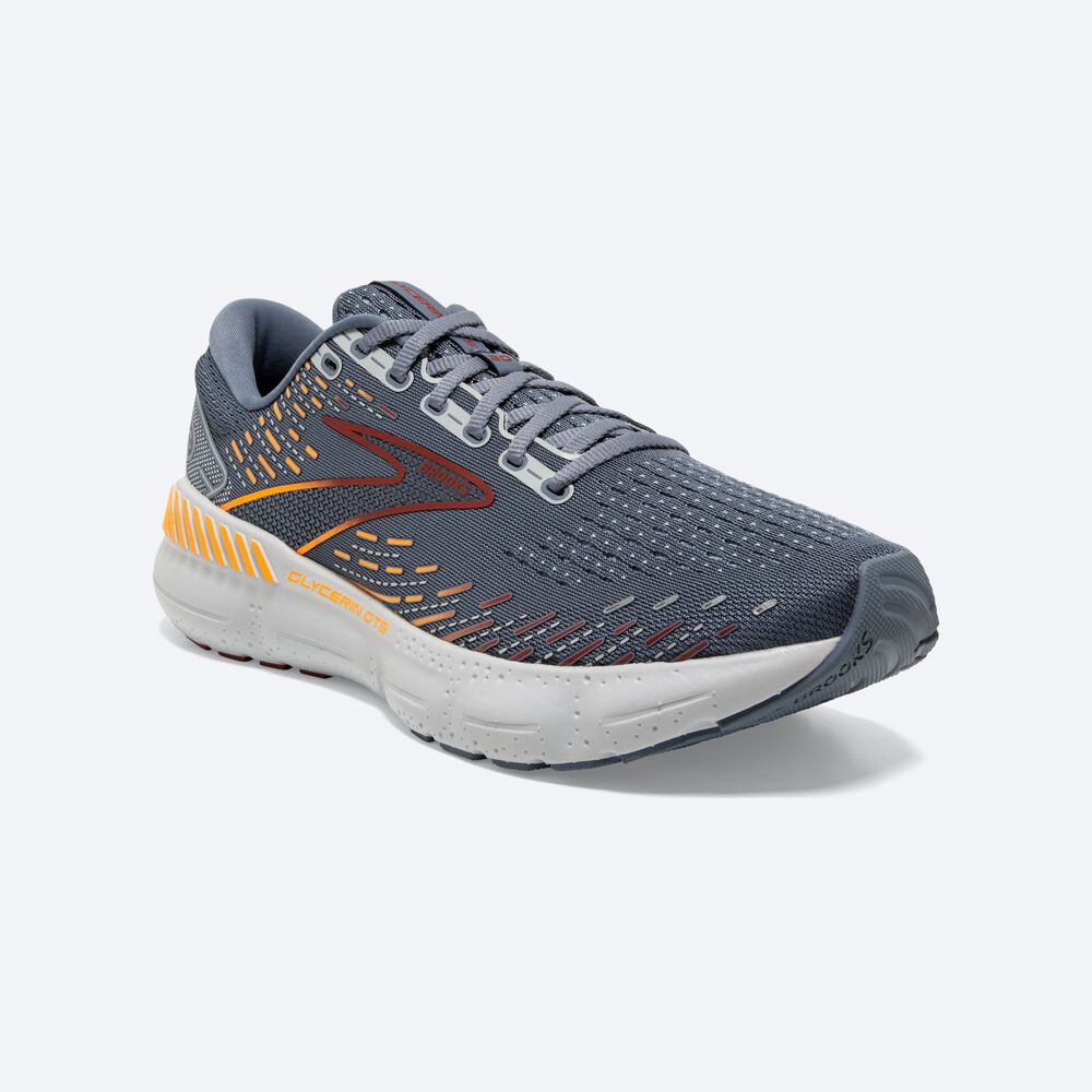 Zapatillas Running Brooks Glycerin GTS 20 Hombre Gris/Rojas/Naranjas | Ecuador-94013