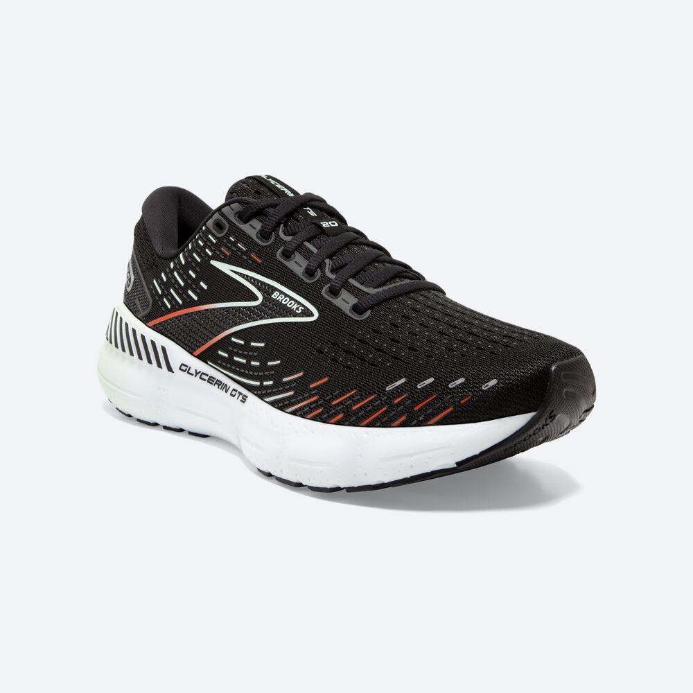 Zapatillas Running Brooks Glycerin GTS 20 Mujer Negras/Rojas | Ecuador-96354