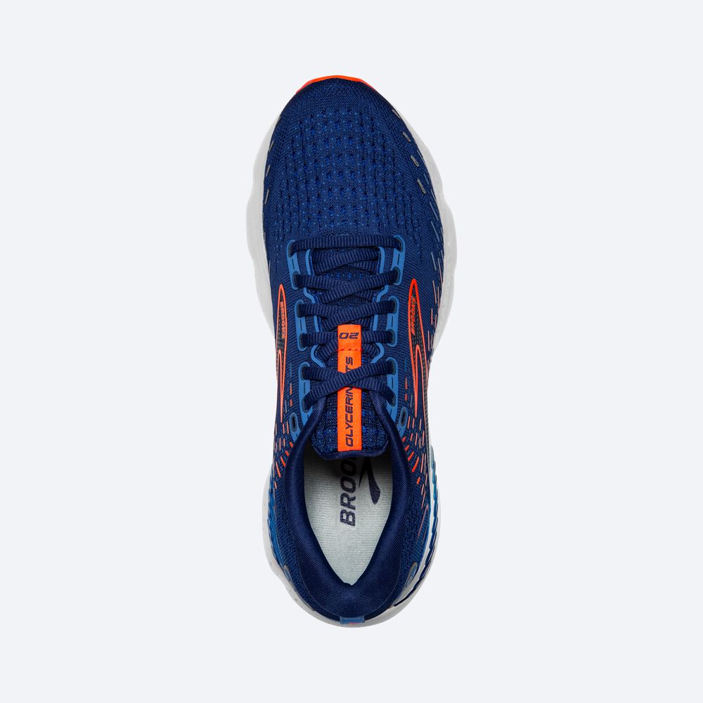 Zapatillas Running Brooks Glycerin GTS 20 Hombre Azules/Azules/Naranjas | Ecuador-97842