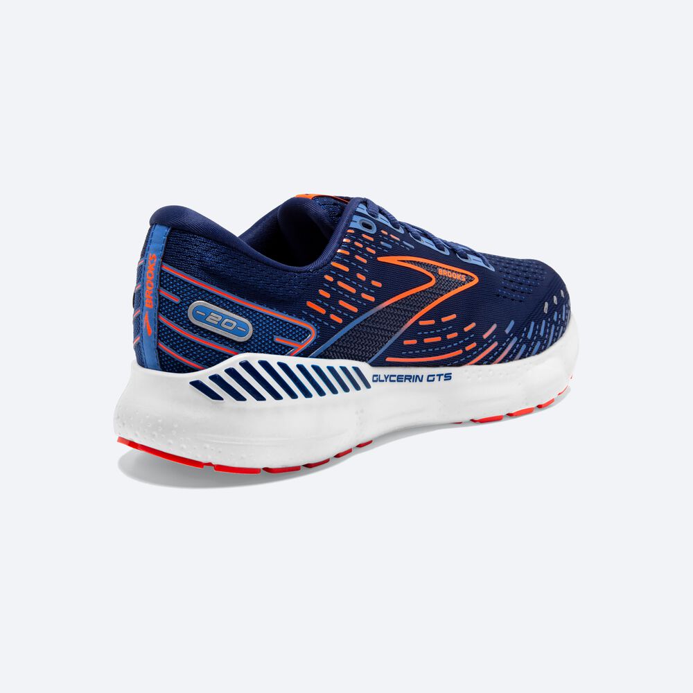 Zapatillas Running Brooks Glycerin GTS 20 Hombre Azules/Azules/Naranjas | Ecuador-97842