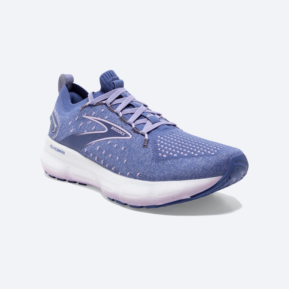 Zapatillas Running Brooks Glycerin StealthFit 20 Mujer Azules/Blancas | Ecuador-08395