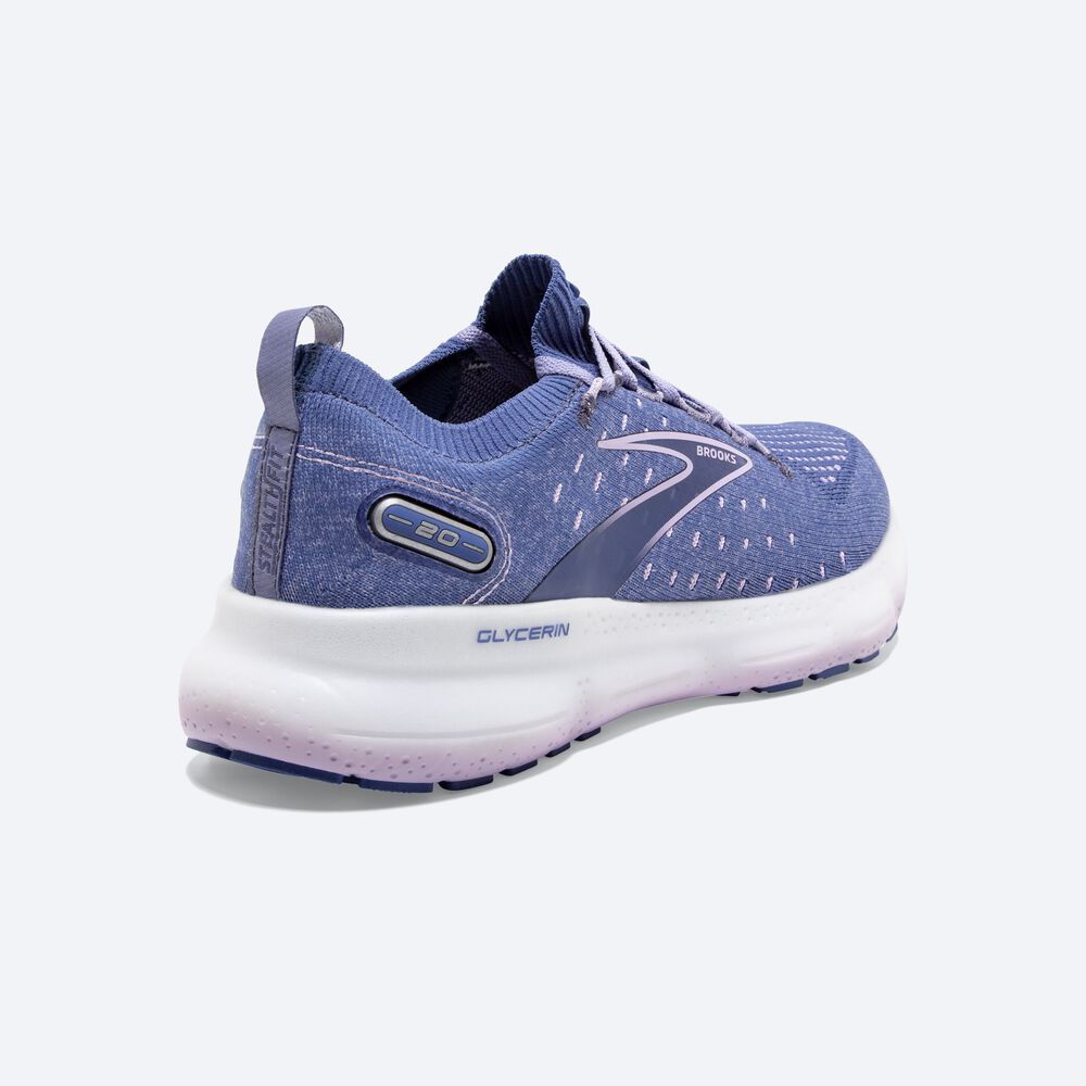 Zapatillas Running Brooks Glycerin StealthFit 20 Mujer Azules/Blancas | Ecuador-08395