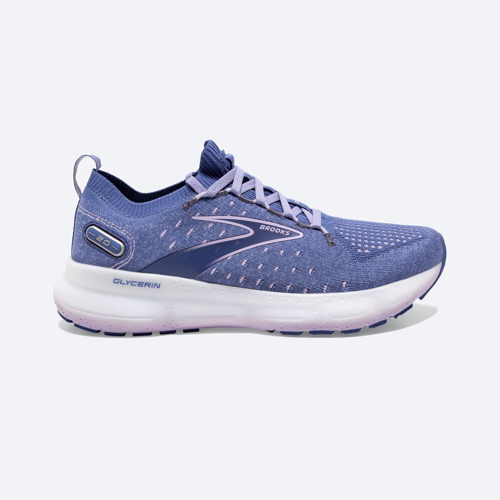 Zapatillas Running Brooks Glycerin StealthFit 20 Mujer Azules/Blancas | Ecuador-08395