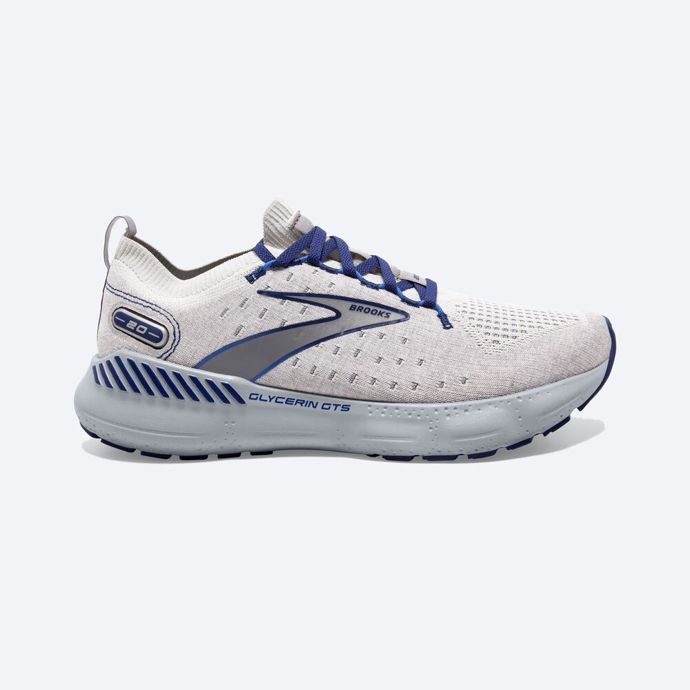 Zapatillas Running Brooks Glycerin StealthFit GTS 20 Hombre Gris/Azules | Ecuador-32154