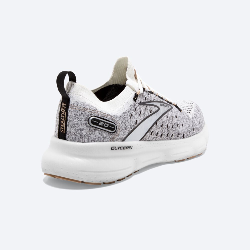 Zapatillas Running Brooks Glycerin StealthFit 20 Mujer Blancas/Negras/Creme | Ecuador-73194