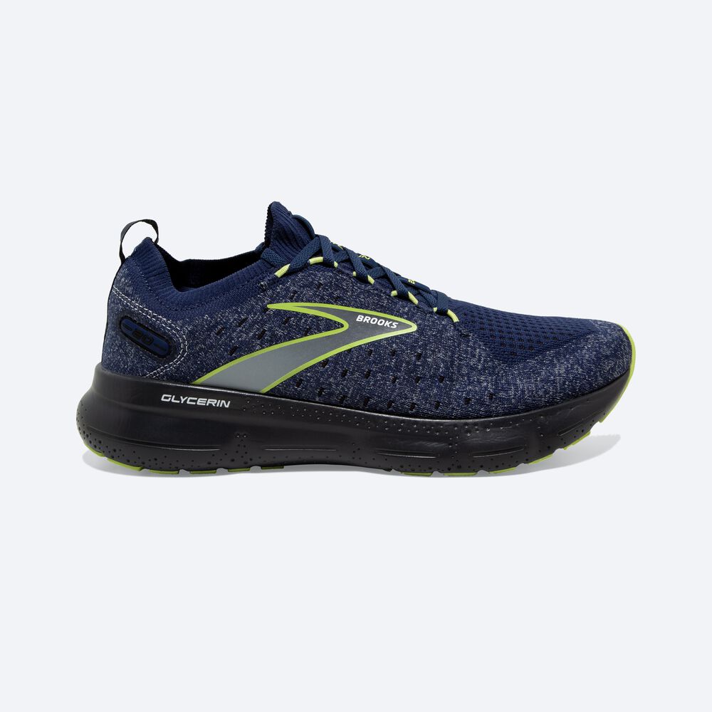 Zapatillas Running Brooks Glycerin StealthFit 20 Hombre Azules/Verde Claro | Ecuador-80249