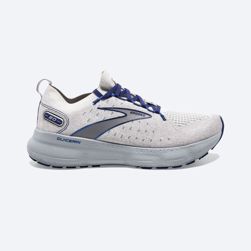 Zapatillas Running Brooks Glycerin StealthFit 20 Hombre Gris/Azules | Ecuador-90125