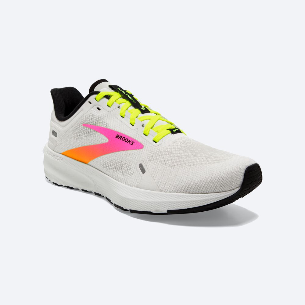 Zapatillas Running Brooks Launch 9 Hombre Blancas/Rosas | Ecuador-05678