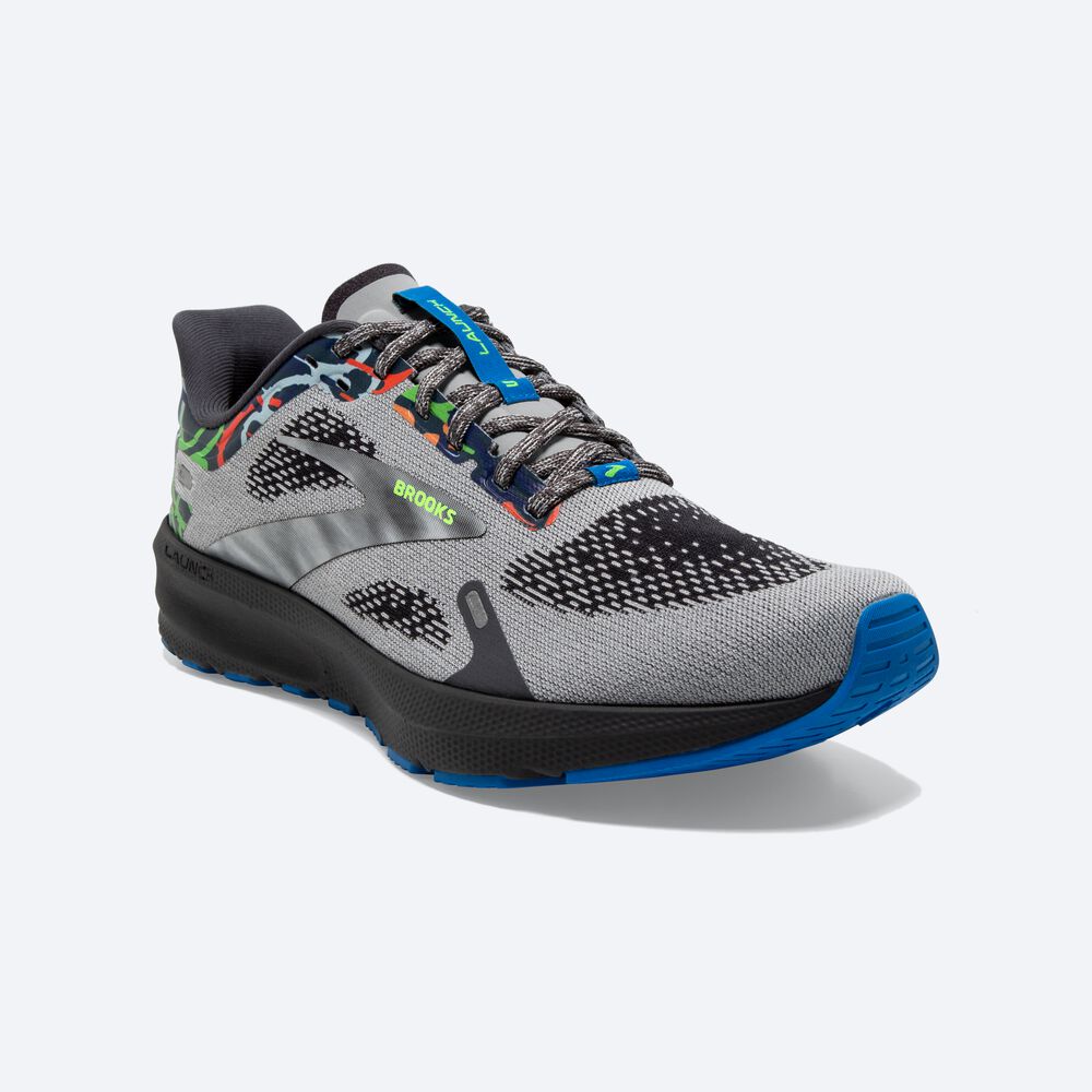 Zapatillas Running Brooks Launch 9 Hombre Gris/Azules | Ecuador-46980