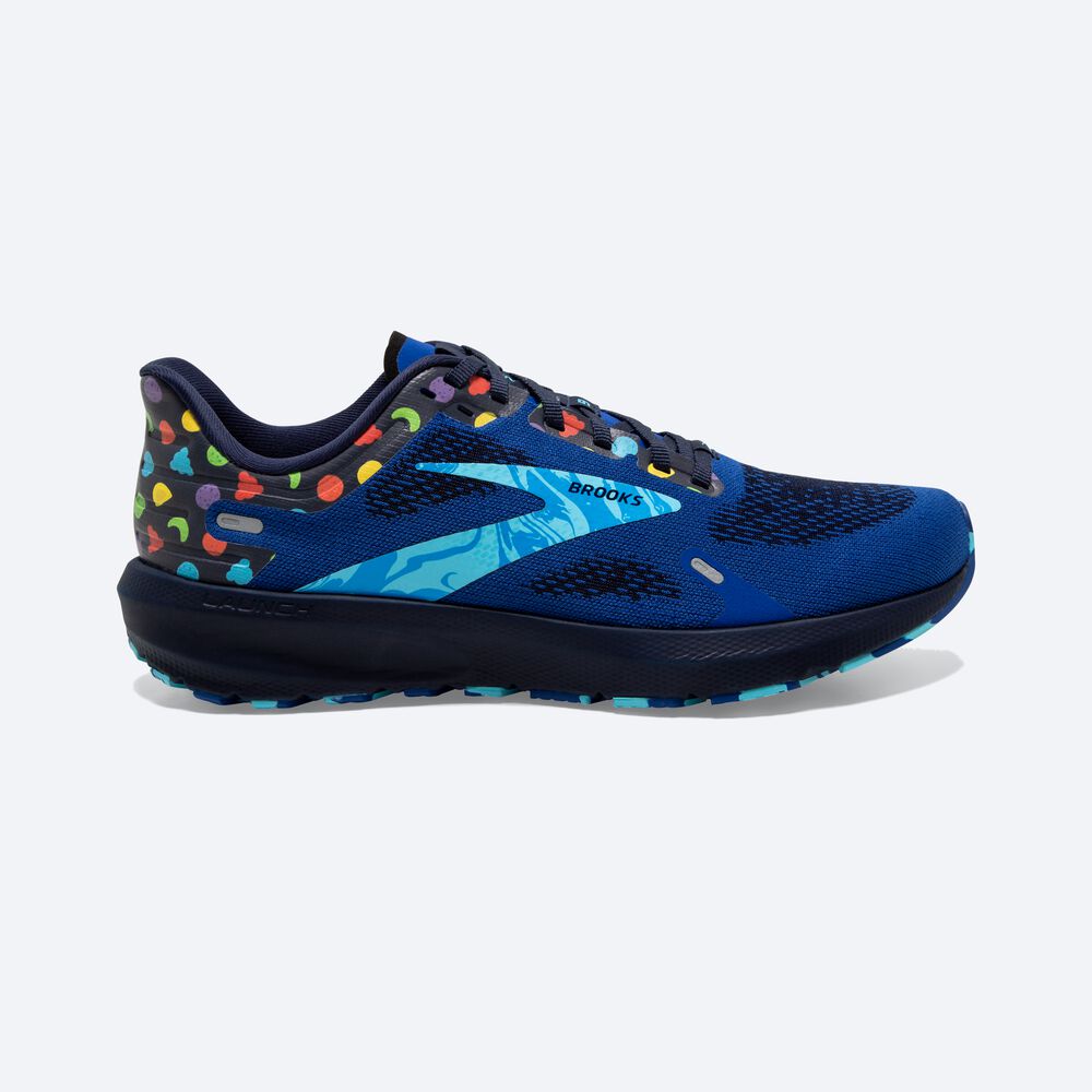 Zapatillas Running Brooks Launch 9 Hombre Azules/Azul Marino/Amarillo | Ecuador-95176