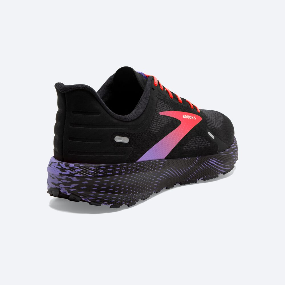 Zapatillas Running Brooks Launch 9 Mujer Negras/Coral/Moradas | Ecuador-60341