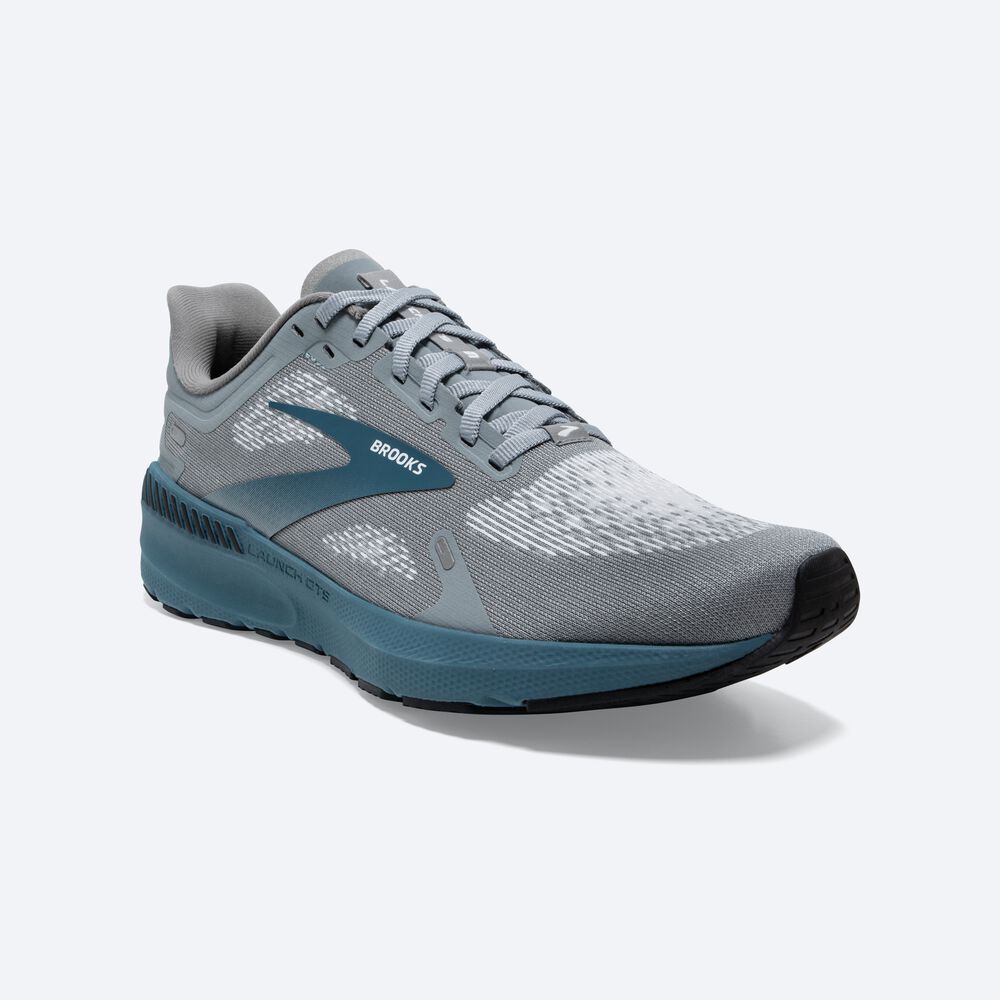 Zapatillas Running Brooks Launch GTS 9 Hombre Gris/Blancas | Ecuador-12504