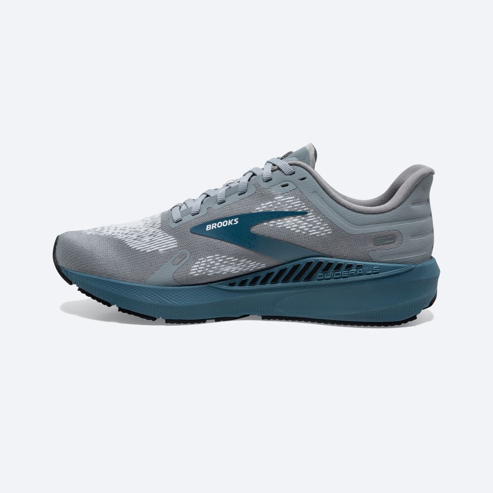 Zapatillas Running Brooks Launch GTS 9 Hombre Gris/Blancas | Ecuador-12504