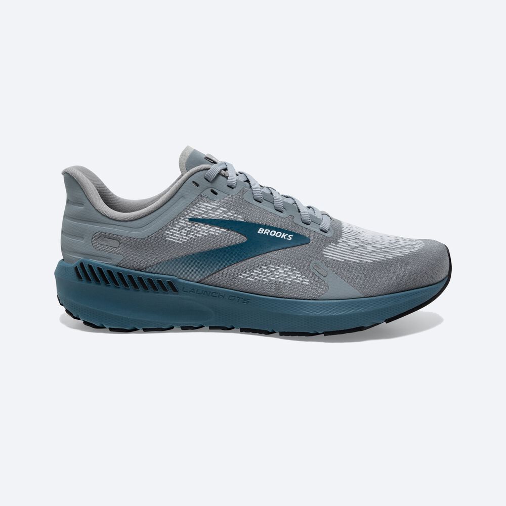 Zapatillas Running Brooks Launch GTS 9 Hombre Gris/Blancas | Ecuador-12504