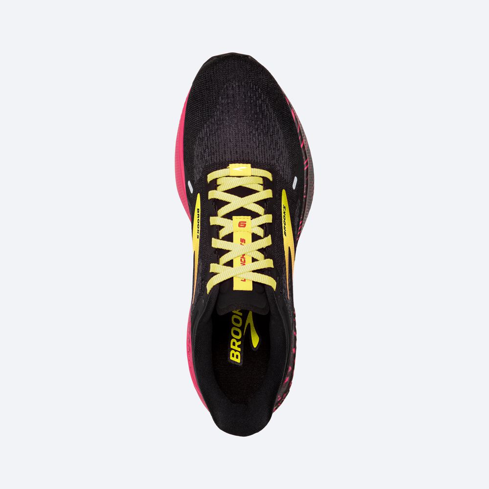 Zapatillas Running Brooks Launch GTS 9 Hombre Negras/Rosas/Amarillo | Ecuador-74613