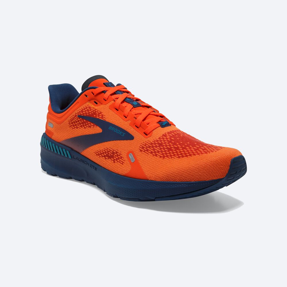 Zapatillas Running Brooks Launch GTS 9 Hombre Marrones/Turquesa | Ecuador-76983