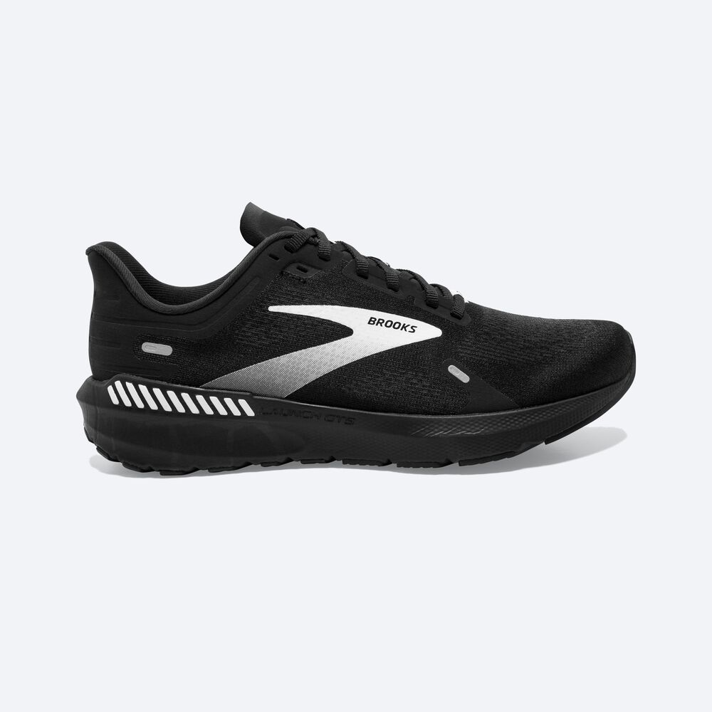 Zapatillas Running Brooks Launch GTS 9 Hombre Negras/Blancas | Ecuador-98514