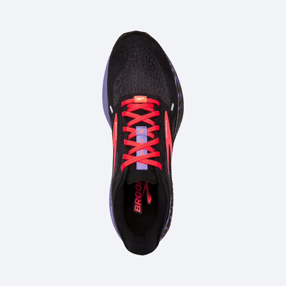 Zapatillas Running Brooks Launch GTS 9 Mujer Negras/Coral/Moradas | Ecuador-37852