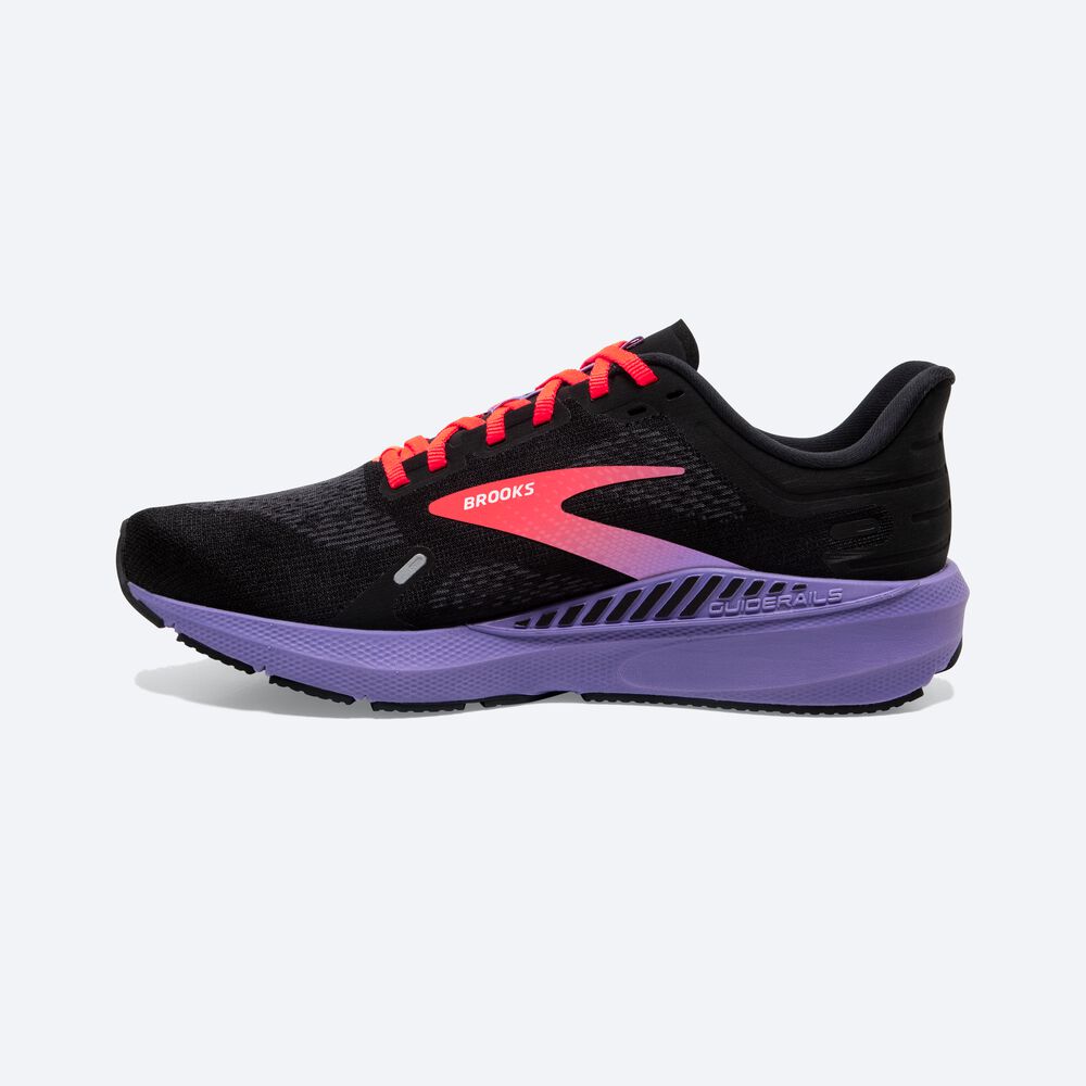 Zapatillas Running Brooks Launch GTS 9 Mujer Negras/Coral/Moradas | Ecuador-37852