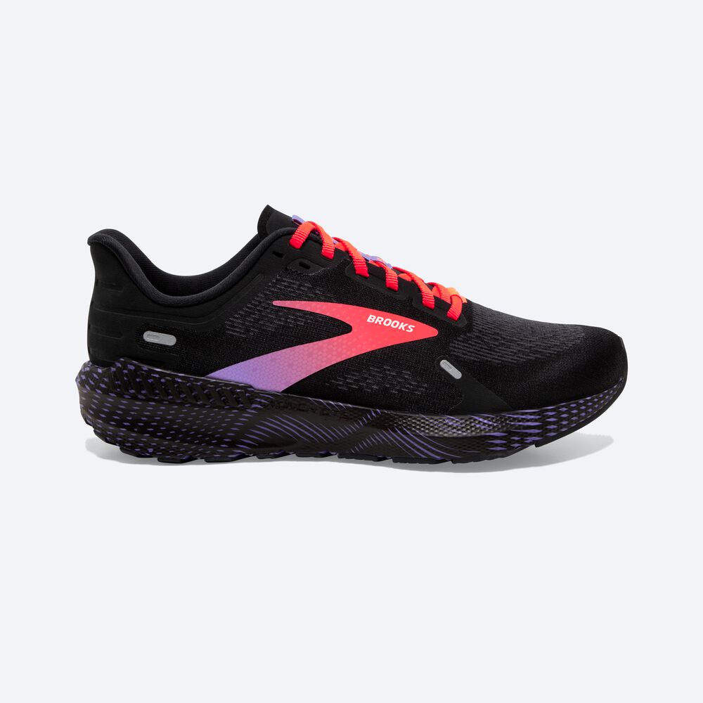 Zapatillas Running Brooks Launch GTS 9 Mujer Negras/Coral/Moradas | Ecuador-37852