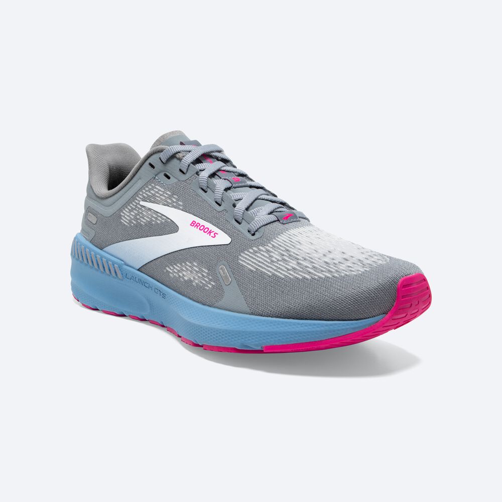 Zapatillas Running Brooks Launch GTS 9 Mujer Gris/Azules/Rosas | Ecuador-64205