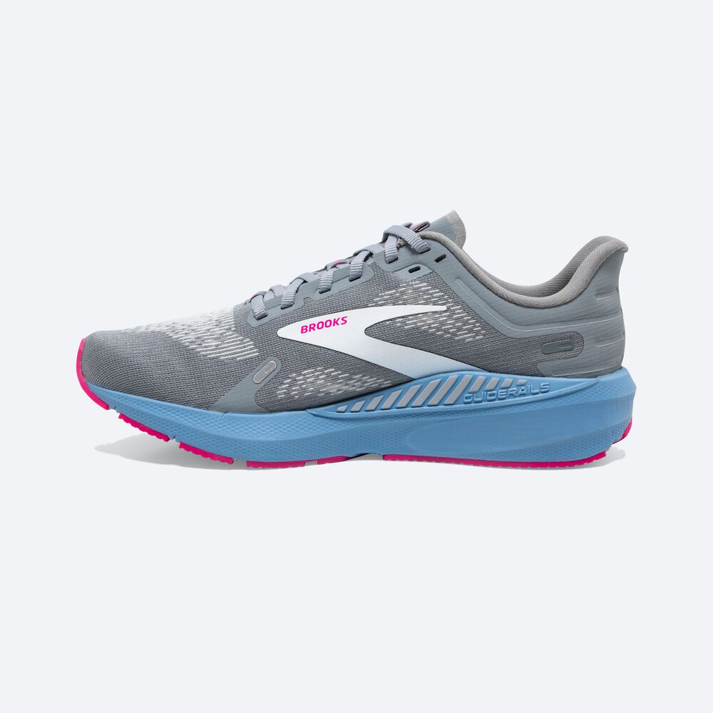 Zapatillas Running Brooks Launch GTS 9 Mujer Gris/Azules/Rosas | Ecuador-64205