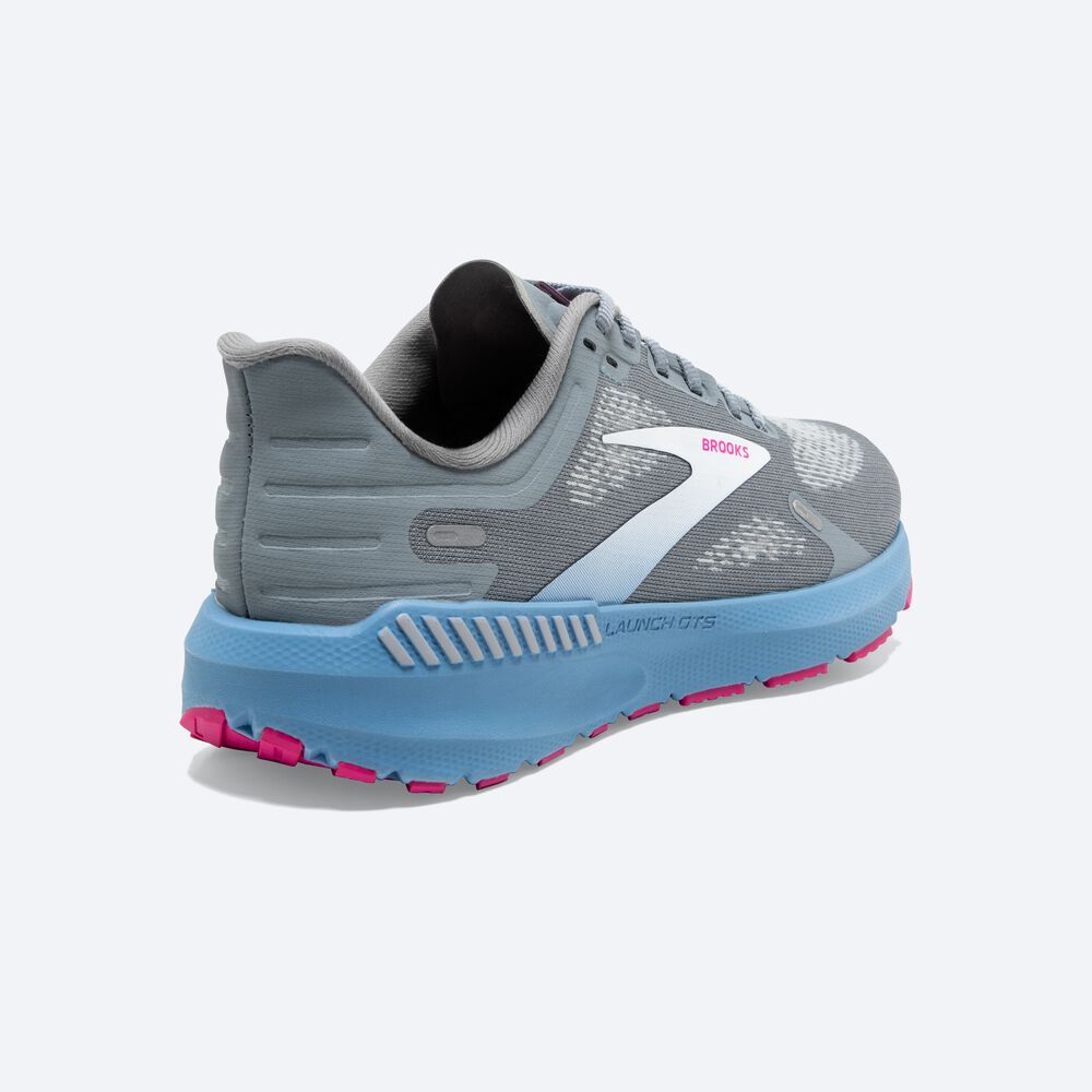 Zapatillas Running Brooks Launch GTS 9 Mujer Gris/Azules/Rosas | Ecuador-64205