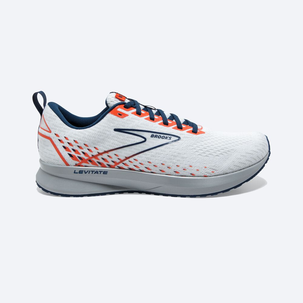 Zapatillas Running Brooks Levitate 5 Hombre Blancas/Marrones | Ecuador-43296