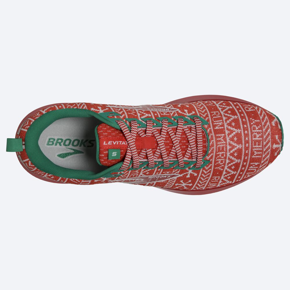 Zapatillas Running Brooks Levitate 5 Hombre Rojas/Blancas/Verde | Ecuador-58260