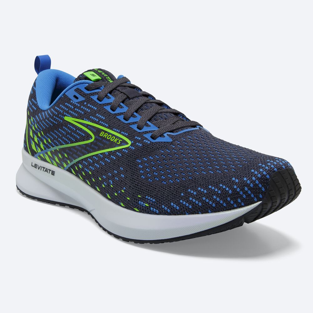 Zapatillas Running Brooks Levitate 5 Hombre Azules/Verde | Ecuador-67032