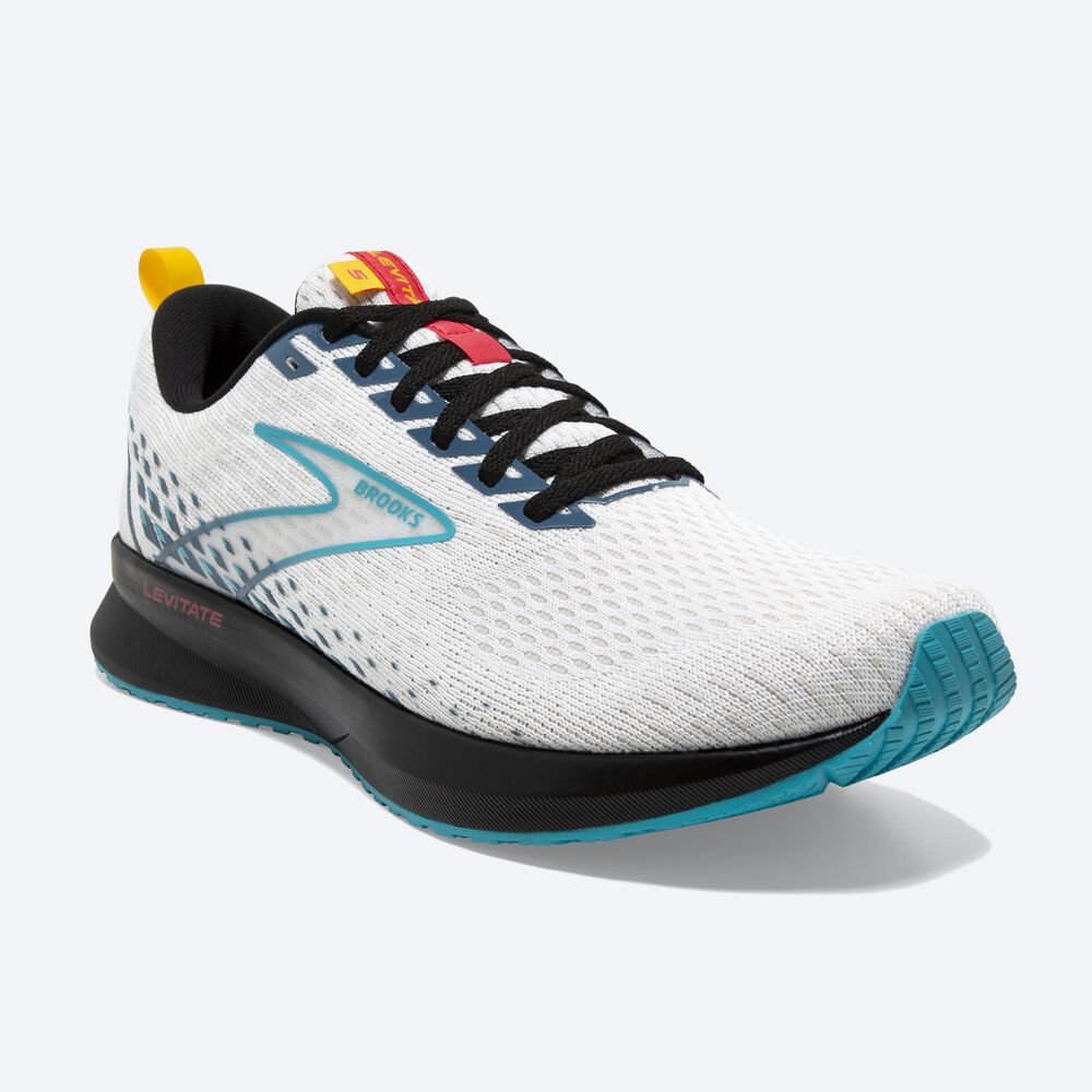 Zapatillas Running Brooks Levitate 5 Hombre Blancas/Azules/Negras | Ecuador-71490